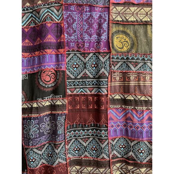KARMA NEPAL CRAFTS Purple Patchwork Cotton Boho Maxi Kimono Duster - Picture 10 of 16